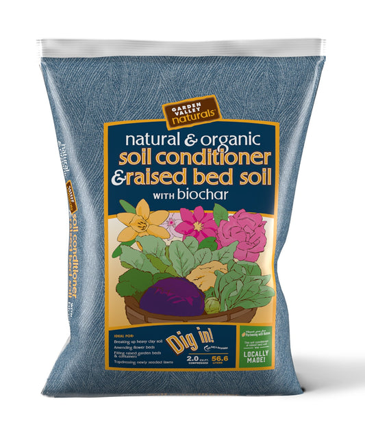 Natural & Organic Soil Conditioner & Raised Bed Soil with Biochar 2 cu ft Bag